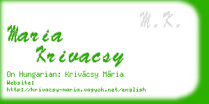 maria krivacsy business card