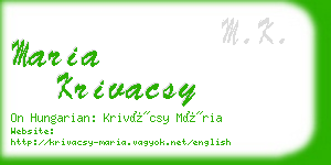 maria krivacsy business card